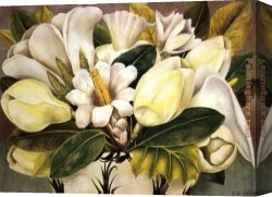 Kahlo Canvas Paintings - Magnolias by Frida Kahlo