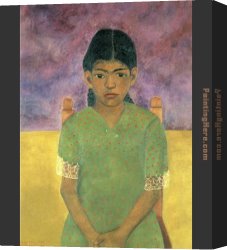 Nina Con Flor Canvas Paintings - Portrait of Virginia Nina by Frida Kahlo