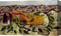 Kahlo Canvas Paintings - Roots by Frida Kahlo