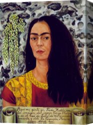 Portrait Canvas Paintings - Self Portrait with Loose Hair by Frida Kahlo