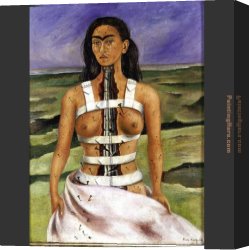 Kahlo Canvas Paintings - The Broken Column by Frida Kahlo