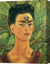 It Was to Be a Lasso Duel to The Death Canvas Paintings - Thinking about Death by Frida Kahlo