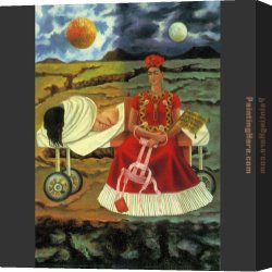 Kahlo Canvas Paintings - Tree of Hope by Frida Kahlo