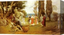 Adolph Von Menzel Canvas Paintings - In Arcadia by Friedrich August von Kaulbach