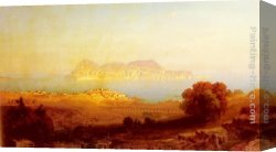 Friedrich Bamberger Canvas Paintings - Gibraltar by Friedrich Bamberger