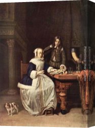 Sunny Breakfast Canvas Paintings - Breakfast by Gabriel Metsu