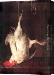 Dead Canvas Paintings - The Dead Cockerel by Gabriel Metsu