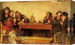 An Interesting Game Canvas Paintings - The Card Game (Pic 1) by Gaetano Bellei