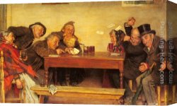 An Interesting Game Canvas Paintings - The Card Game (Pic 2) by Gaetano Bellei