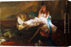 Garmash Canvas Paintings - CONTEMPLATION by Garmash