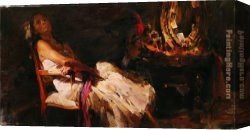 Resting Canvas Paintings - RESTING IN THE DARK by Garmash