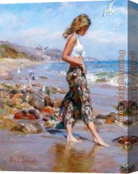 Garmash Canvas Paintings - Toes in the Sand by Garmash
