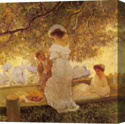 Party Canvas Paintings - The Boating Party by Gaston de Latouche