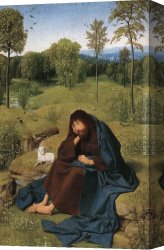 Wilderness Canvas Paintings - John the Baptist in the Wilderness by Geertgen tot Sint Jans