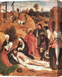 Dead Christ Attended by Two Angels Canvas Paintings - Lamentation over the Dead Christ by Geertgen tot Sint Jans