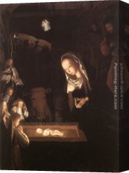 Nativity Canvas Paintings - Nativity, at Night by Geertgen tot Sint Jans