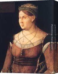 Cornaro, Canvas Paintings - Portrait of Catharina Cornaro, Queen of Cyprus by Gentile Bellini