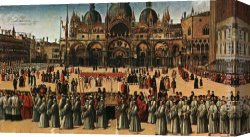 Gentile Canvas Paintings - Procession in Piazza S. Marco by Gentile Bellini