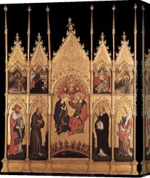 Gentile Canvas Paintings - Coronation of the Virgin and Saints by Gentile da Fabriano