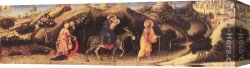 Gentile Canvas Paintings - Rest during the Flight into Egypt by Gentile da Fabriano