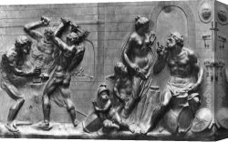 Vulcan Presenting Venus with Arms for Aeneas Canvas Paintings - Venus in Vulcan's Workshop by Georg Raphael Donner