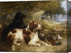 Gundogs Canvas Paintings - Gundogs with Game by George Armfield