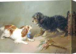 King's Canvas Paintings - King Charles Spaniel & Terrier by George Armfield