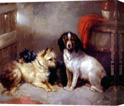 Armfield Canvas Paintings - Terriers and Hound by George Armfield