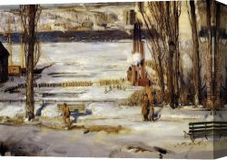 Snow Canvas Paintings - A Morning Snow by George Bellows