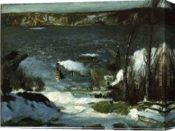 North Star Canvas Paintings - North River by George Bellows