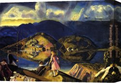 A Picnic on The Riverbank Canvas Paintings - The Picnic by George Bellows