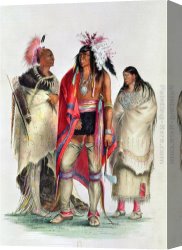 North Star Canvas Paintings - North American Indians, circa by George Catlin