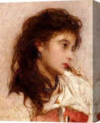 A Gypsy Canvas Paintings - A Gypsy Girl by George Elgar Hicks