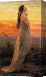 The Daughters of Judah in Babylon Canvas Paintings - The Lament of Jephthah's Daughter by George Elgar Hicks