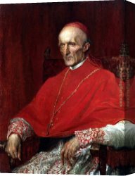 Watts Canvas Paintings - Cardinal Manning by George Frederick Watts