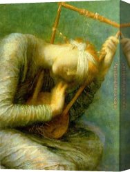 Watts Canvas Paintings - Hope detail by George Frederick Watts