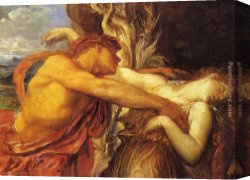 Watts Canvas Paintings - Orpheus and Eurydice detail by George Frederick Watts