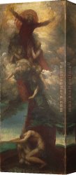 Adam Canvas Paintings - The Denunciation of Adam and Eve by George Frederick Watts