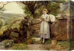 A Peaceful Retreat Canvas Paintings - A Peaceful Read by George Goodwin Kilburne