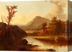 An Autumn Landscape with Cows Near a Stream Canvas Paintings - Autumn Landscape by George Henry Durrie
