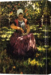 Orchard Canvas Paintings - In the Orchard by George Hitchcock