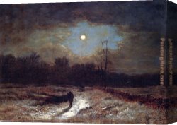 Christmas Canvas Paintings - Christmas Eve by George Inness