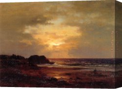 Rocky Coast Canvas Paintings - Coast Scene by George Inness