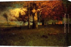An Early Departure Canvas Paintings - Early Autumn Montclair by George Inness