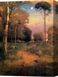 Early Winter in The Sierra Nevada Canvas Paintings - Early Moonrise Florida by George Inness