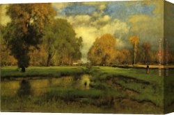 Banquet of The Officers of The St George Civic Guard Company Canvas Paintings - October by George Inness