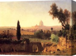 St. Peter's And The Vatican Palace, Rome Canvas Paintings - Rome by George Inness