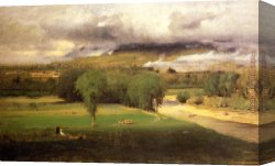 A Goat in a Meadow Canvas Paintings - Sacco Ford Conway Meadows by George Inness