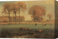 Summer Landscape Aka Woman with a Parasol in a Garden Canvas Paintings - Summer Landscape by George Inness