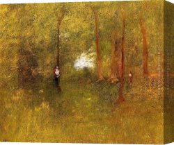 Interior Canvas Paintings - Woodland Interior by George Inness